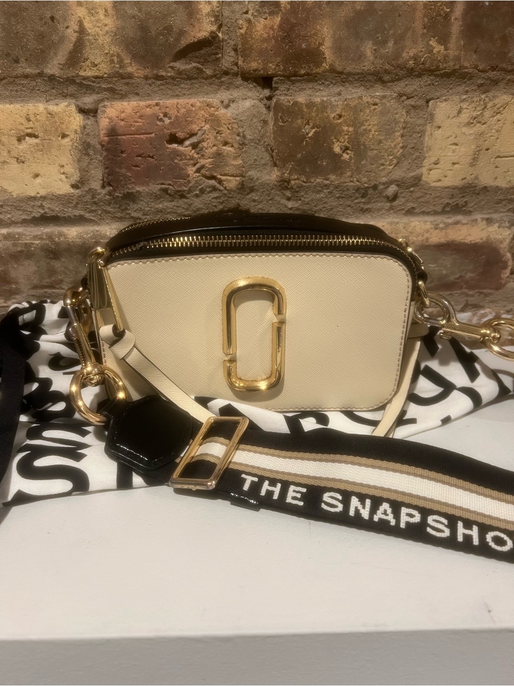 Marc Jacobs The Snapshot Small Camera Bag in Cream with Gold Hardware